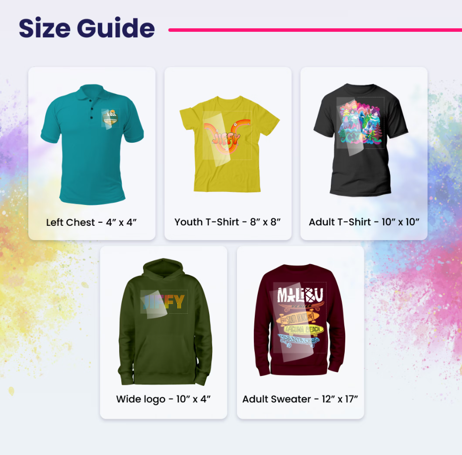 DTF Transer By Size (Single)